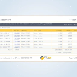 Stock History & Statement